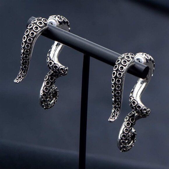 Fake Lobe Earrings 18G Silver Spiral Tapers Body Piercing Jewelry 2PCS - Picture 4 of 9